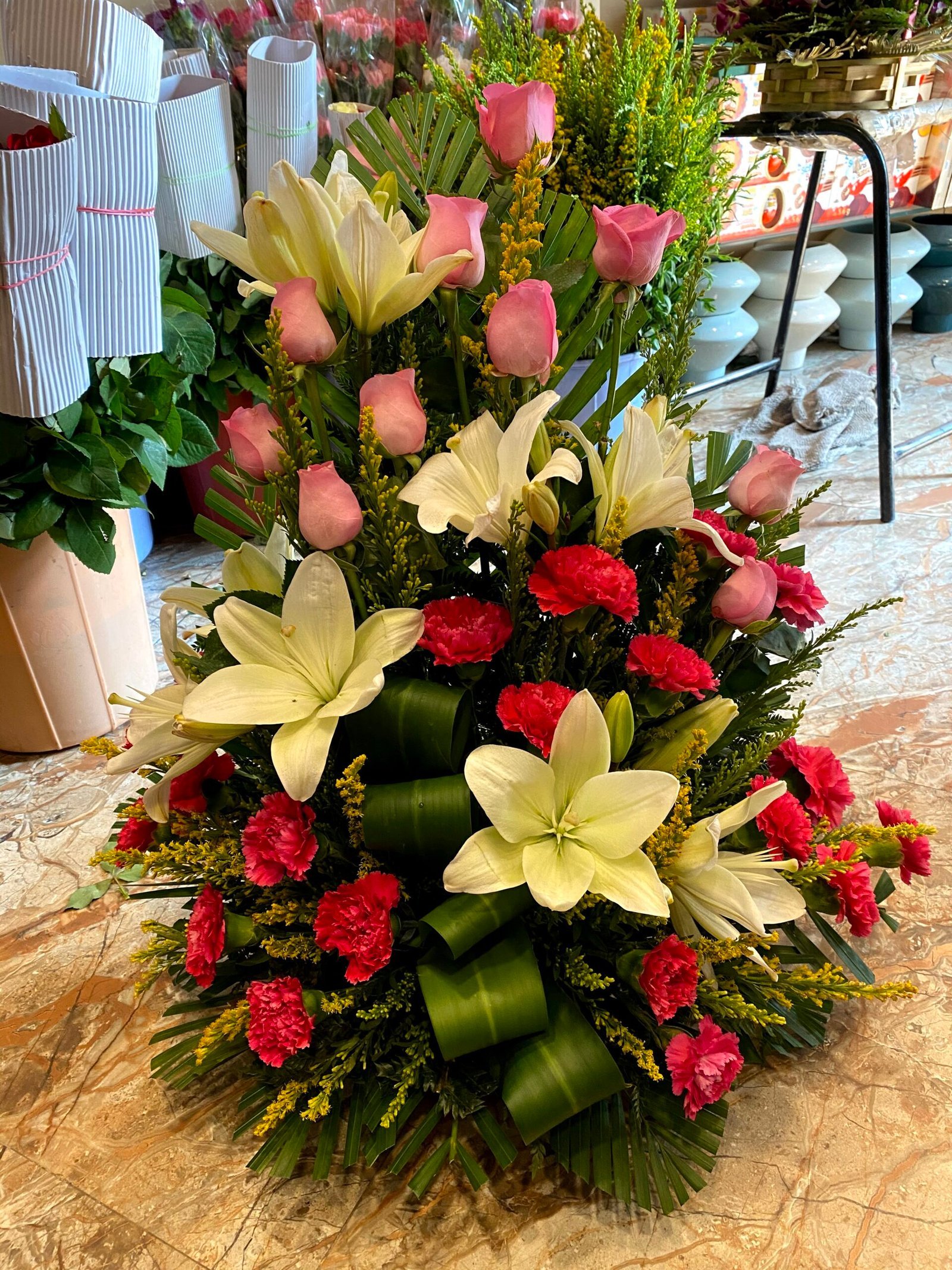 One Sided Basket Arrangement