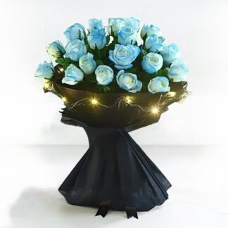 Led Blue Spray Roses Bouquet For Dad