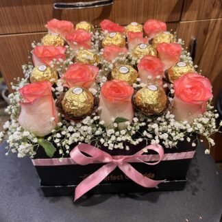 Pink Roses n Rocher Box Combo
