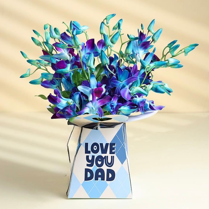 Blue Orchids Bouquet For Dad