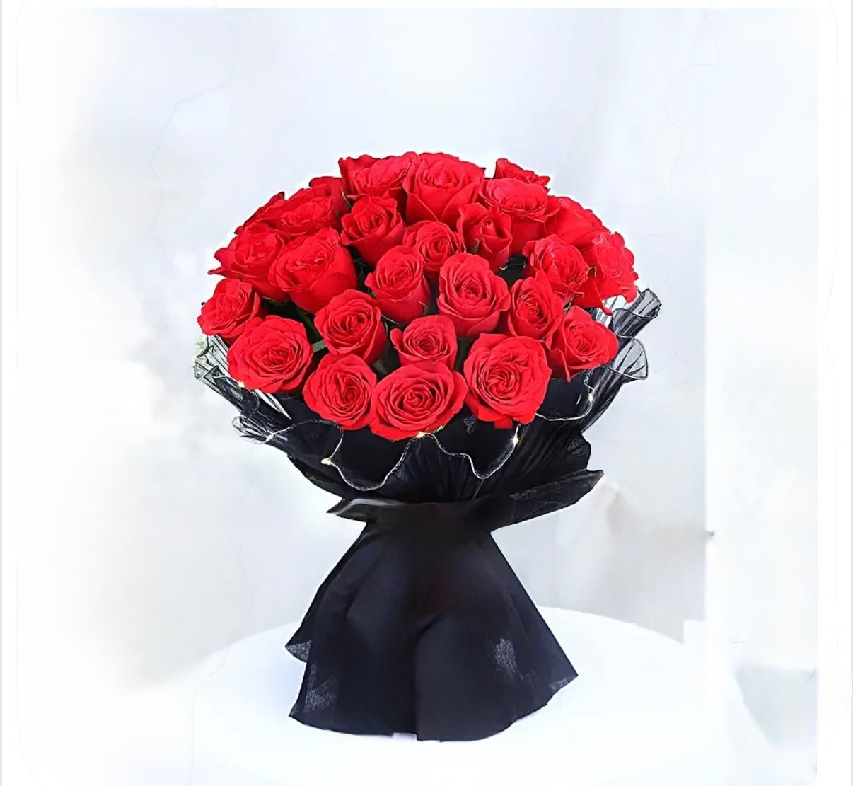 LED Red Roses Brighten Bouquet