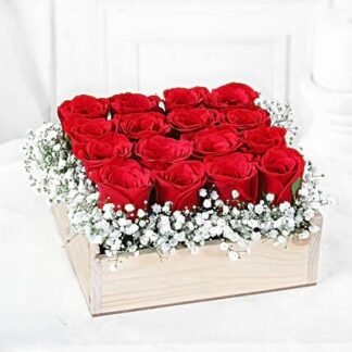 Red Charm In Wooden Tray