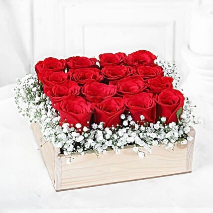 Red Charm In Wooden Tray