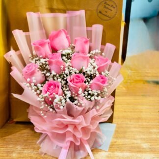 Beautiful Blushing Pink Roses Bouquet-By PGA