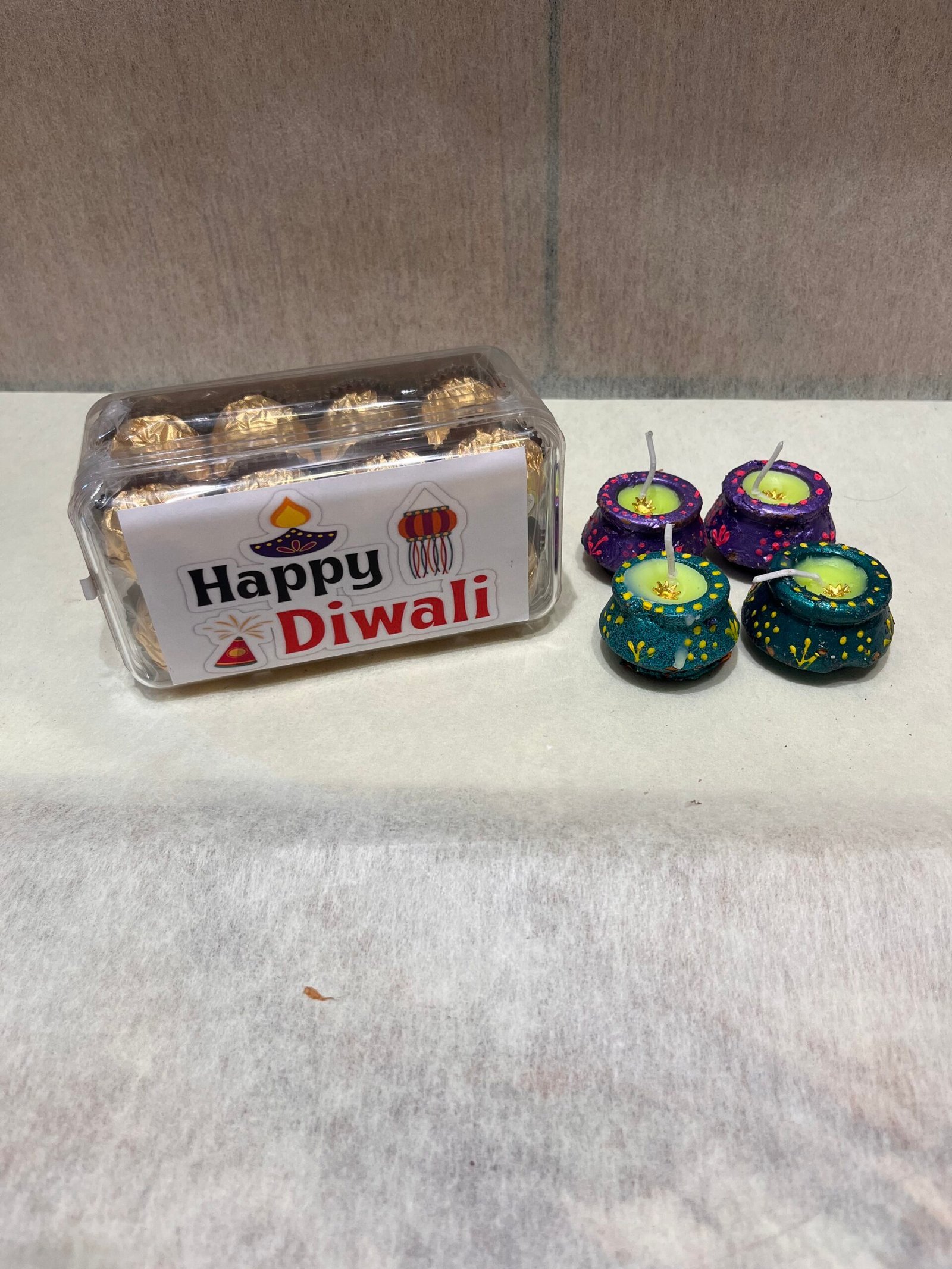 Diwali Ferrero Rocher Box n 4 Wax Diyas