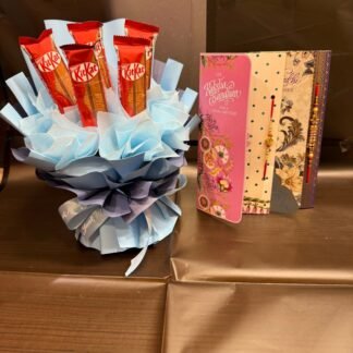 Two Rakhi With  Kitkat Chocolate Bouquet