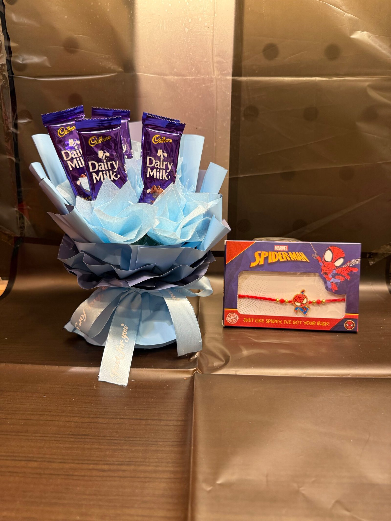 Single Kids Rakhi With Kitkat Bouquet
