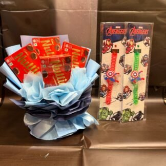 Two Kids Rakhi With Nutties Bouquet