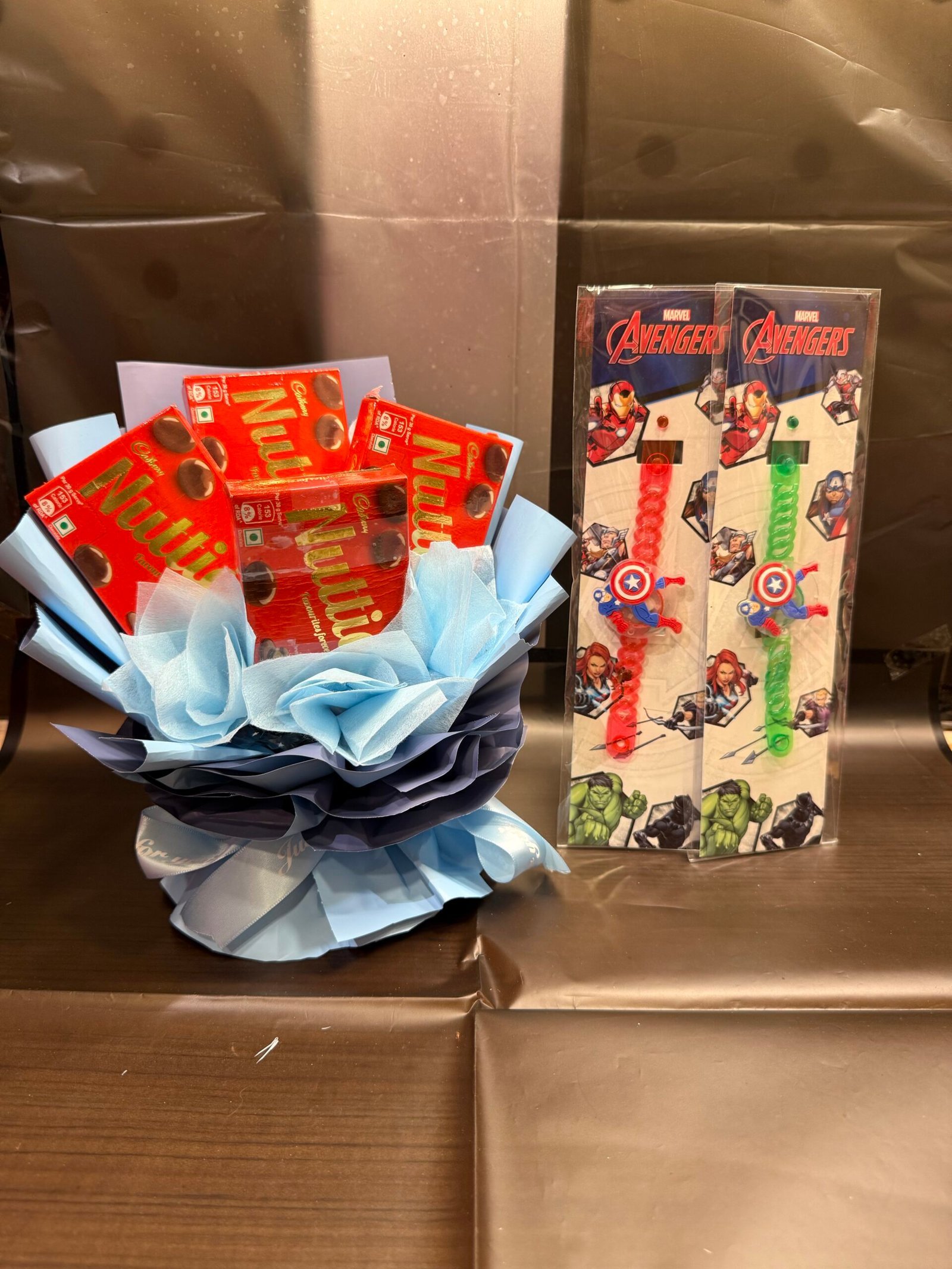 Two Kids Rakhi With Nutties Bouquet