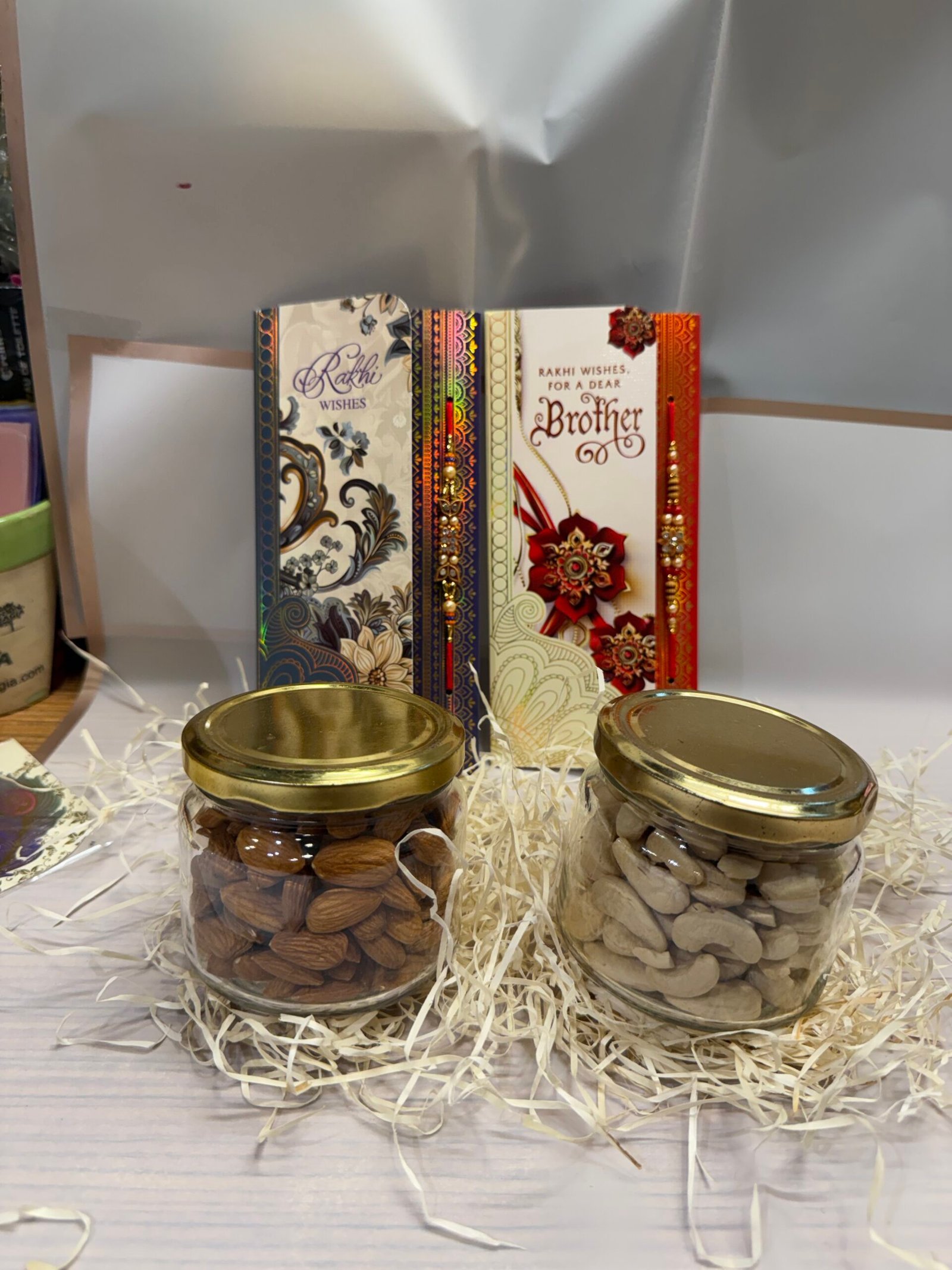 Two Rakhi Set With Dry Fruits Combo