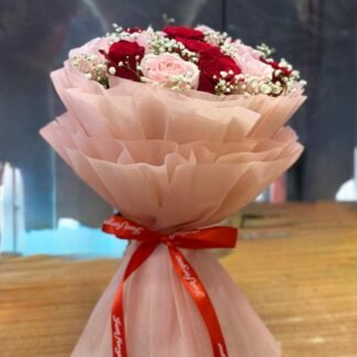 Sweet Pink & Red Roses Bouquet-By PGA