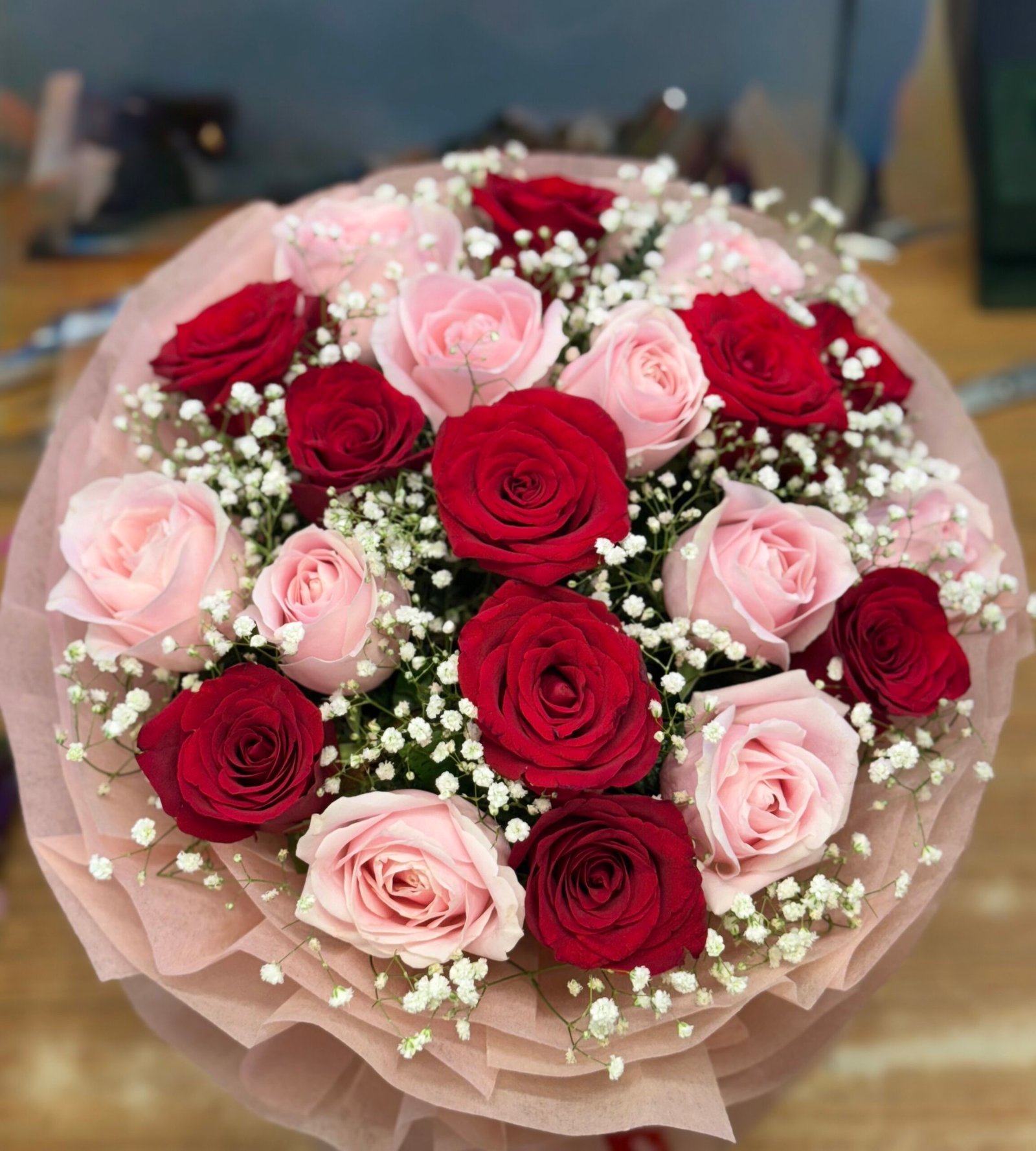 Sweet Pink & Red Roses Bouquet-By PGA - Image 2