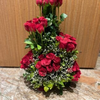 50 Red Roses Basket Arrangement