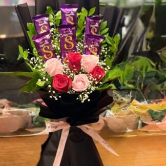 Dashing Black Chocolates & Roses Combo-By PGA