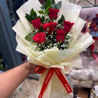 Beautiful Bunch Of 6 Red Roses-By PGA