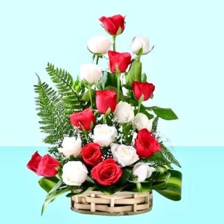Mix Roses Basket Arrangement