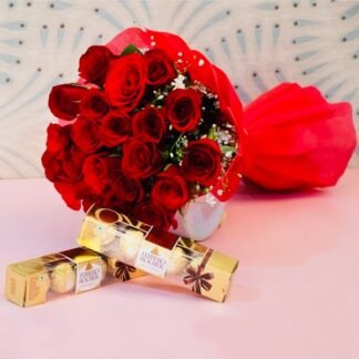 Red Roses & Ferrero Pack Combo