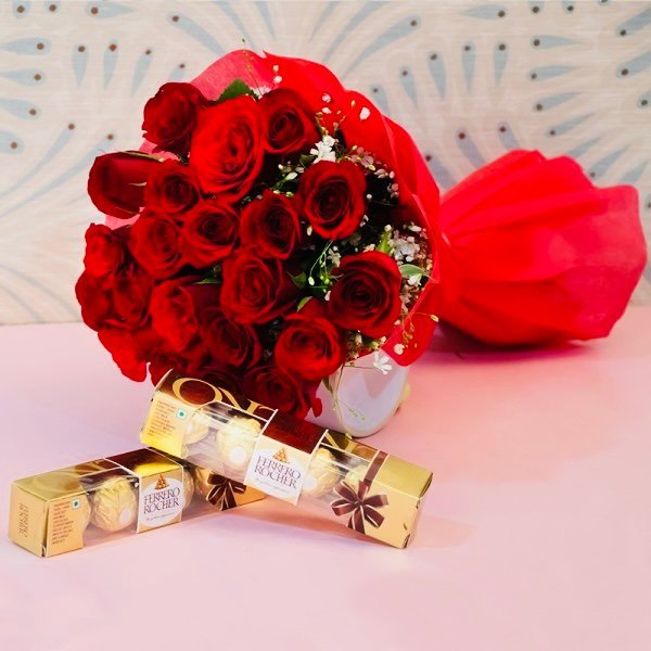 Red Roses & Ferrero Pack Combo