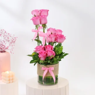 Sweet Pink Roses Arrangement