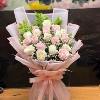 Pink & White Rose Pastel Charm-By PGA