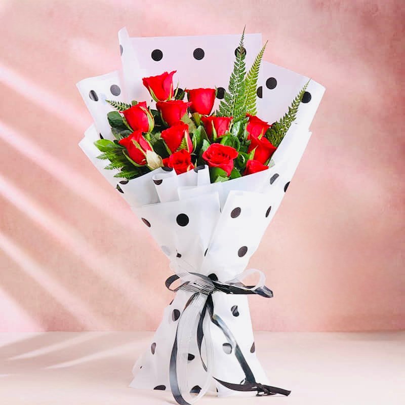 Red Roses In Polka Dot