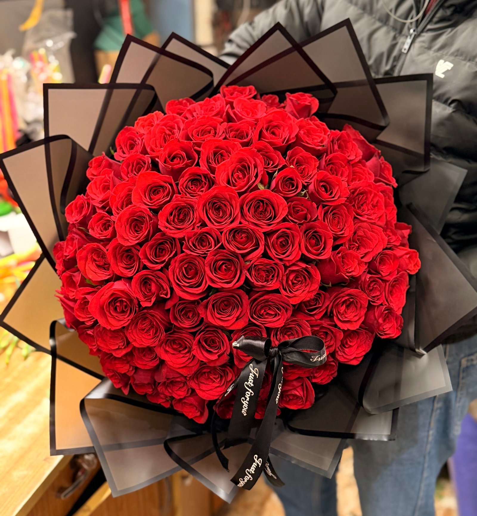 Premium 100 Red Roses Bouquet-By PGA - Image 2