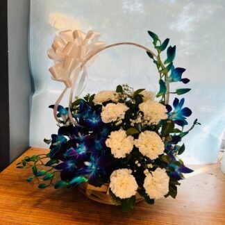Dashing Blue & White Basket Arrangement-By PGA