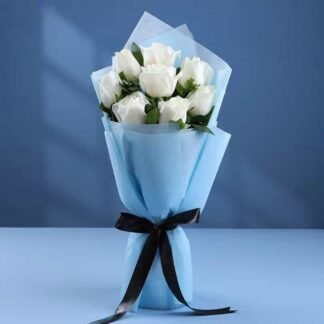 Heartfelt Sentiments In White Roses