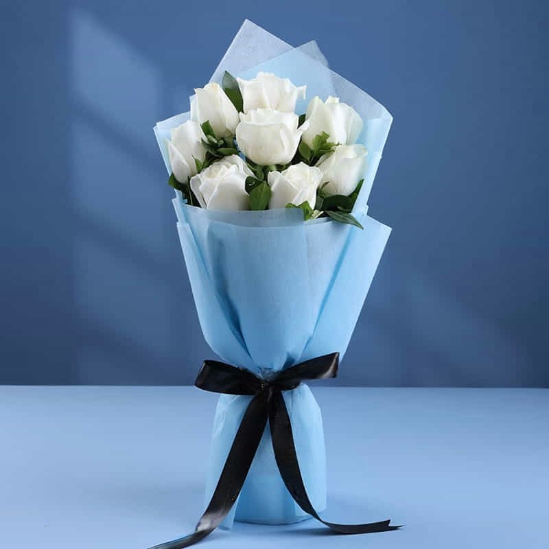 Heartfelt Sentiments In White Roses
