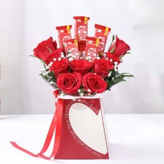 Kitkat n Roses In Love Box