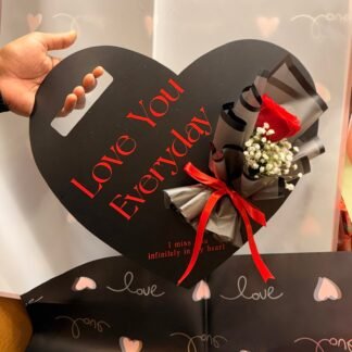 Single Rose Flower Holder Clutch Bag