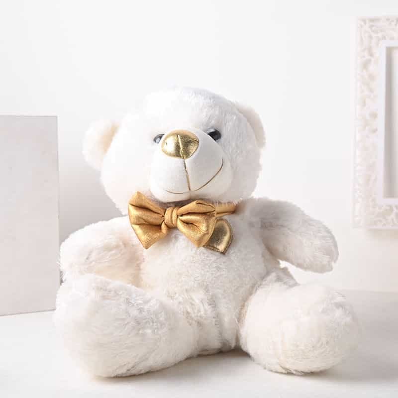 10 Inch White n Golden Teddy - Image 2