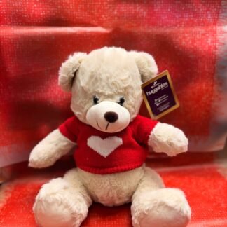 White Teddy Bear in Red T-Shirt