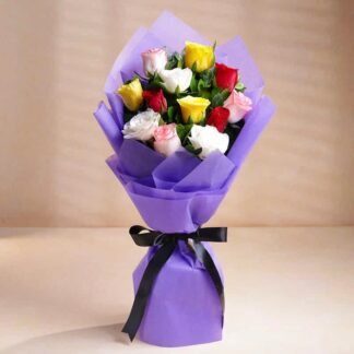 Mixed Roses Romantic Flower Bunch