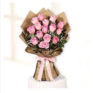 Blush Pink Rose In Premium Wrap