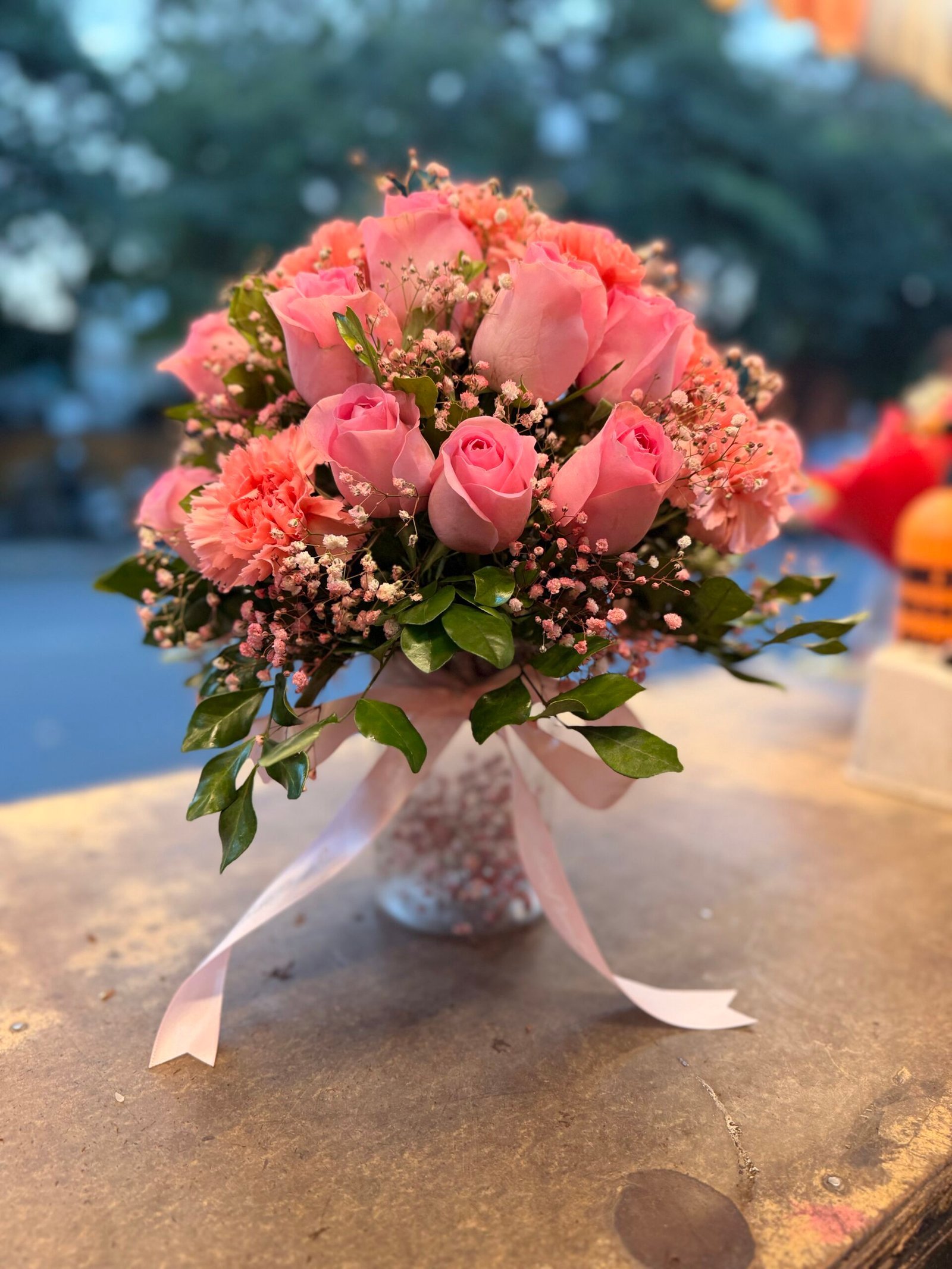 Magical Rose & Carnation Vase Arrangement