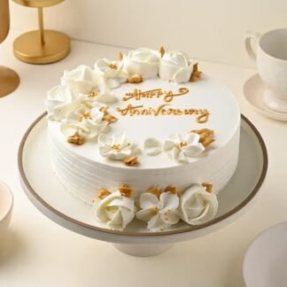 White & Golden Elegance Pineapple Cake-1Kg