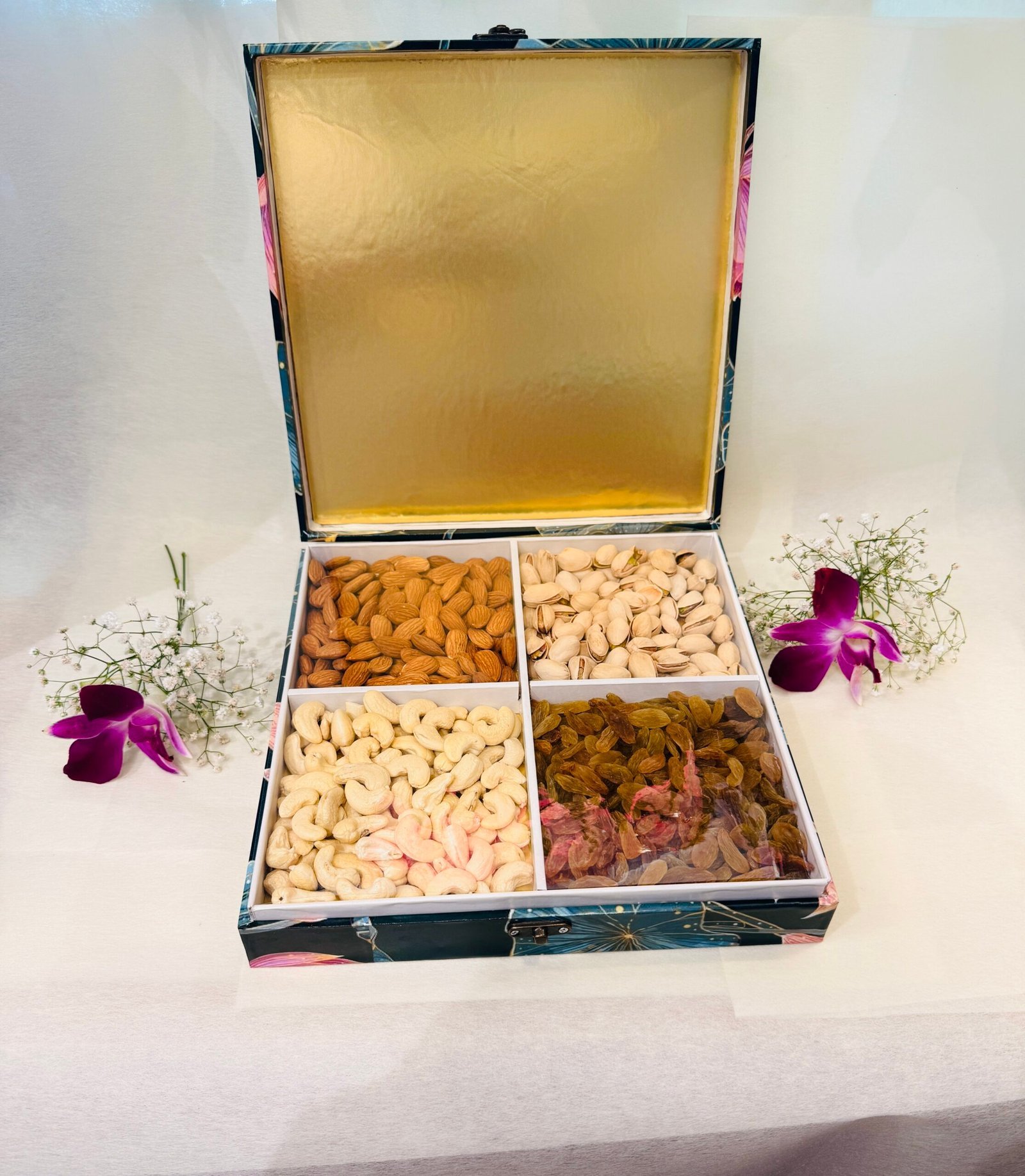 Floral Print Dry Fruits Box-By PGA