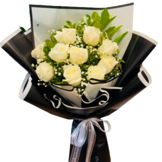 Premium White Roses Bouquet-By PGA