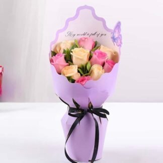 Mix Roses in Purple Sleeve
