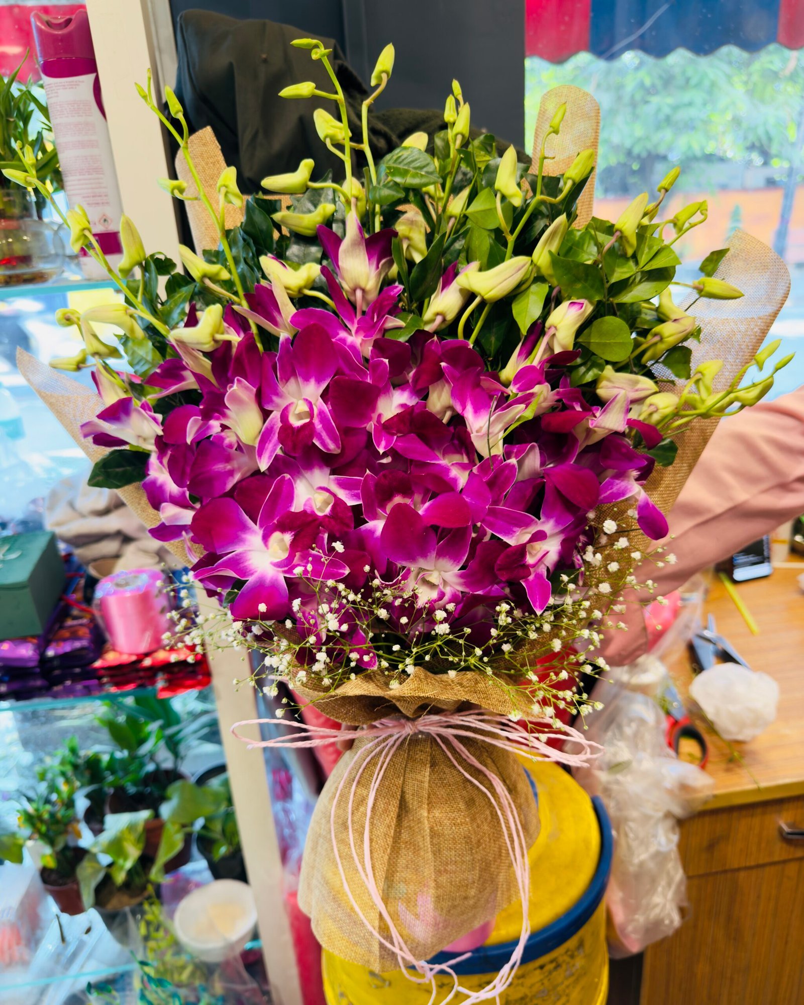 Premium Purple 10 Orchids Bouquet-By PGA