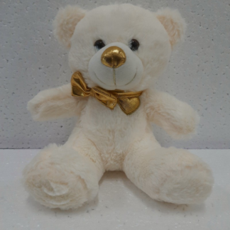 10 Inch White n Golden Teddy