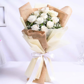 Classic White Rose Bouquet