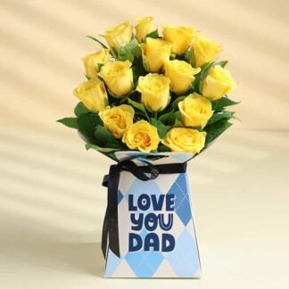 Bright Yellow Roses For Dad