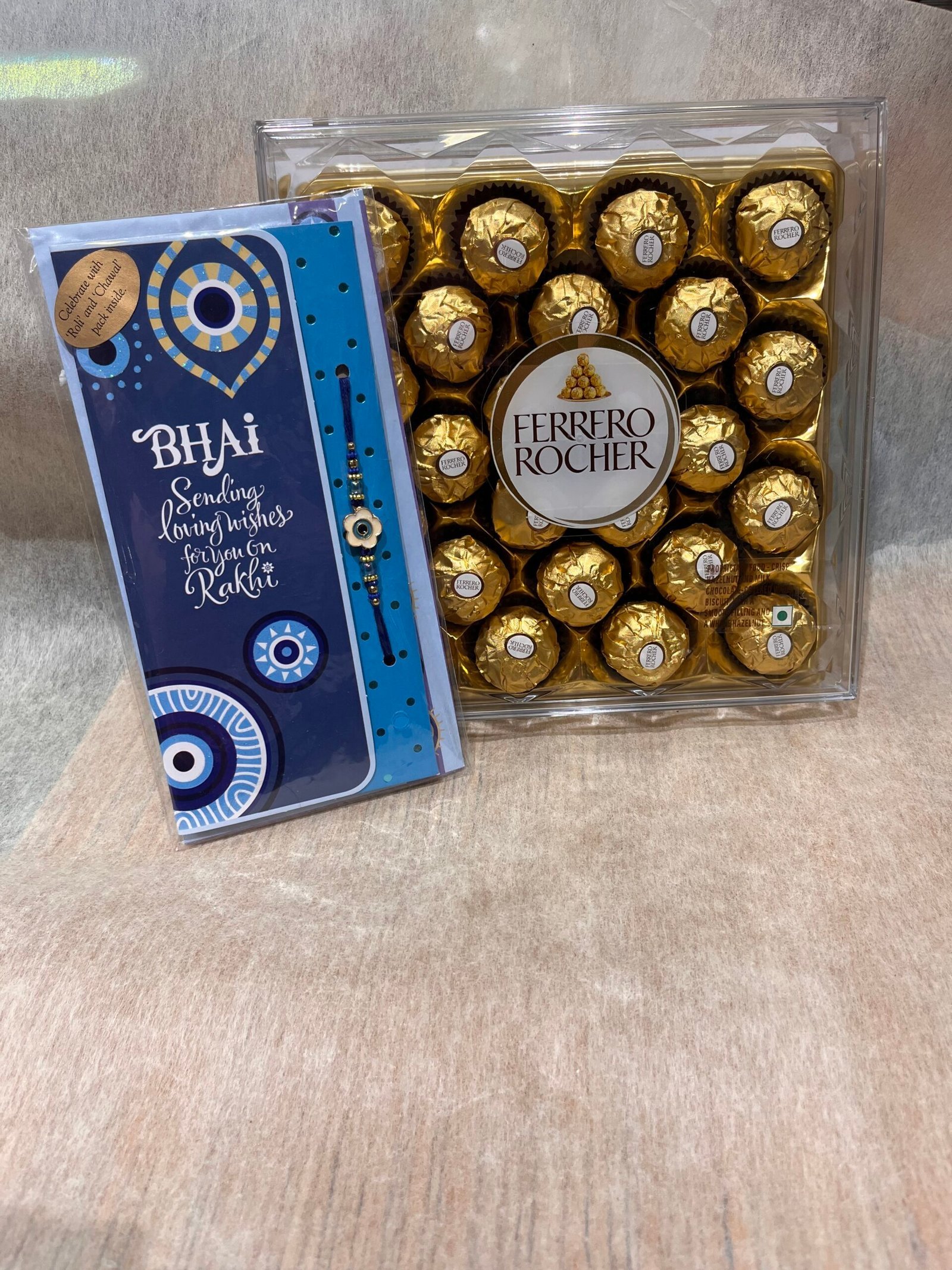 Single Rakhi With Ferrero Rocher Pack