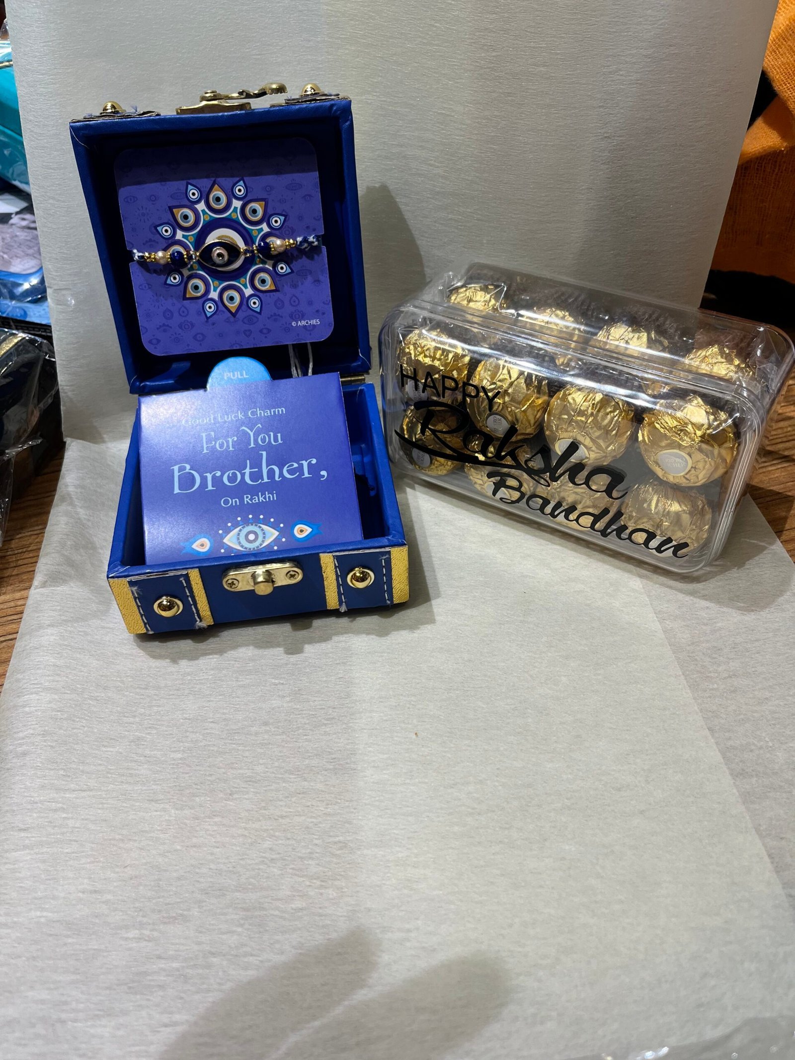 Evil Eye Rakhi Gift Box N Customise Ferrero Box