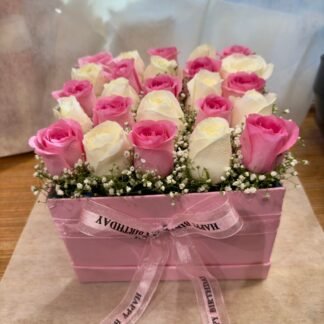 Pink & White Roses Box-By PGA