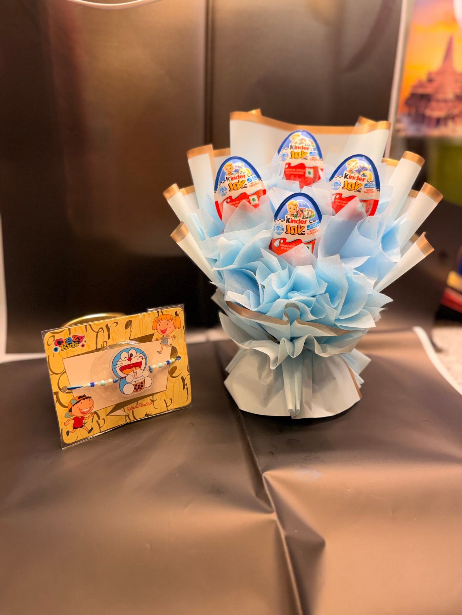 Doraemon Kids Light Rakhi With Kinder joy