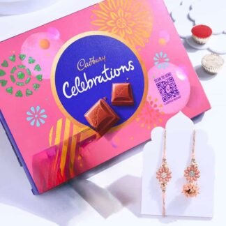 Peach Bhaiya Bhabhi Rakhi With Celebration