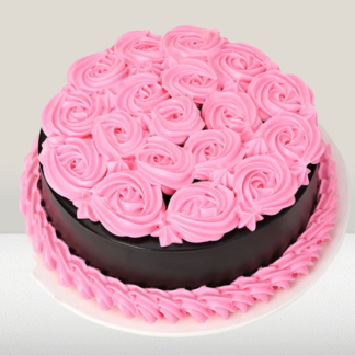 1 Kg Pink Rosette Chocolate Cake